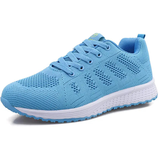 Women's Lightweight Walking Shoes, Breathable Gym Sneakers, Blue Lace-up Casual Shoes, Sports Shoes