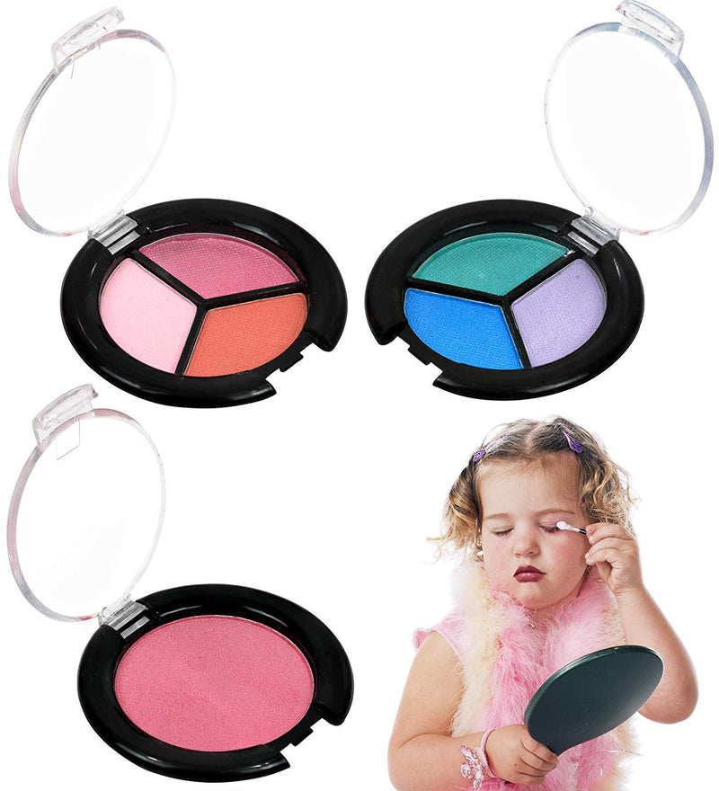 Click N' Play Pretend Makeup Set in Pink Cosmetic Tote Bag | Washable Toy Kids Play Makeup | 12 Piece