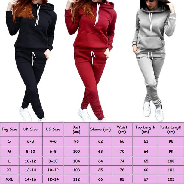 Women 2PCS Jogger Outfit Tracksuit Set Matching Long Sleeve Hoodie Sweatshirt Top Drawstring Sweatpants Set