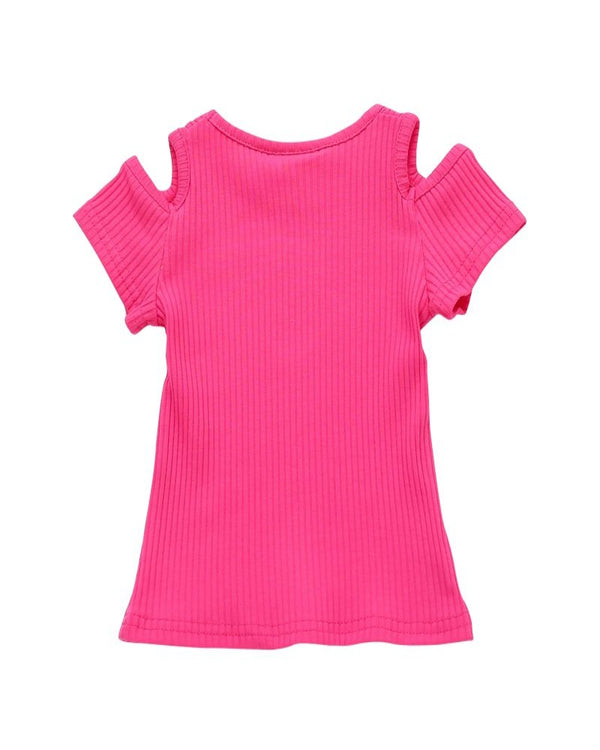 Luxsea Summer Baby Girls Candy Color Off-shoulder Short Sleeved Kids T-shirt