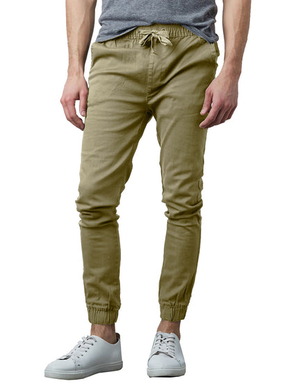 Mens Slim-Fit Cotton Twill Jogger Pants (2-Pack)