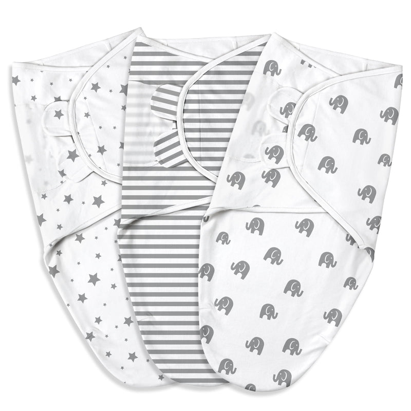 GLLQUEN BABY Swaddle Blankets for Baby Boy Girl, 0-3 Months Infant Swaddling Sleep Sack, 3 Pack Wrap Set, Newborn Adjustable Swaddle (Small/Medium)