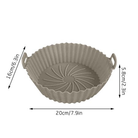 Baking Mats For Kitchen High Quality Cheap Price Crash Air Fryer Silicone Pot Air Fryer Silicone Baking Pan Air Fryer Tray Round 20*16*7.820CM