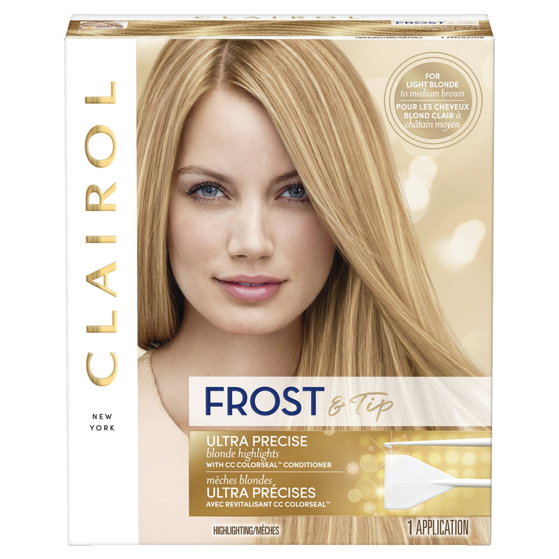 Clairol Frost & Tip Highlighting Kit, Ultra Precise Blonde Highlights Hair Color, 1 Application, Hair Dye