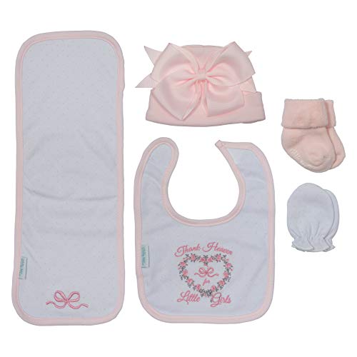 Little Me Baby Gift Set 5 Piece Bib Burp Cloth Hat Mittens Socks