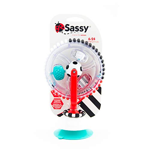 Sassy Wonder Wheel, Black & White, Developmental Suction Cup Toy, Ages 6+ Months