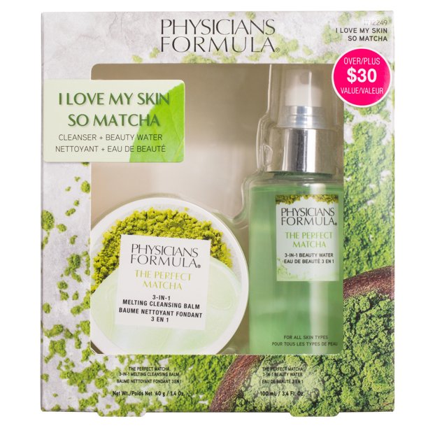 Physicians Formula I Love My Skin so Matcha Kit, Cleanser Balm and Beauty Toner Water