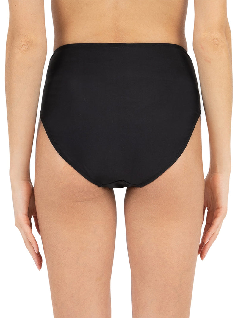 Kensie Women's Ruched High Waist Swimsuit Bottoms