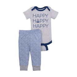 Little Star Organic Newborn Baby Boy Bodysuit & Pant 2pc Outfit Set, Size Newborn-18 Months