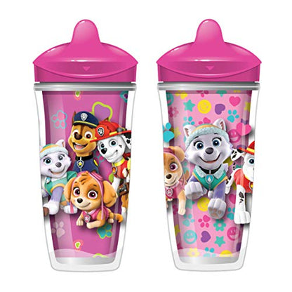 Playtex Sipsters Stage 3 Paw Patrol Spill-Proof, Leak-Proof, Break-Proof Spout Cup for Girls, 9 Ounce - Pack of 2