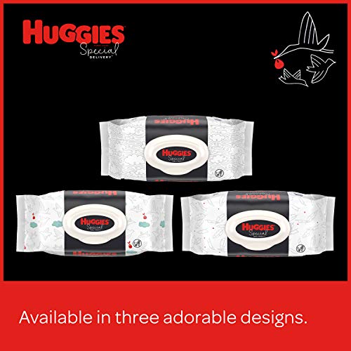 Hypoallergenic Baby Wipes, Unscented, Huggies Special Delivery Baby Diaper Wipes, 1 Push Button Pack (56 Wipes Total)
