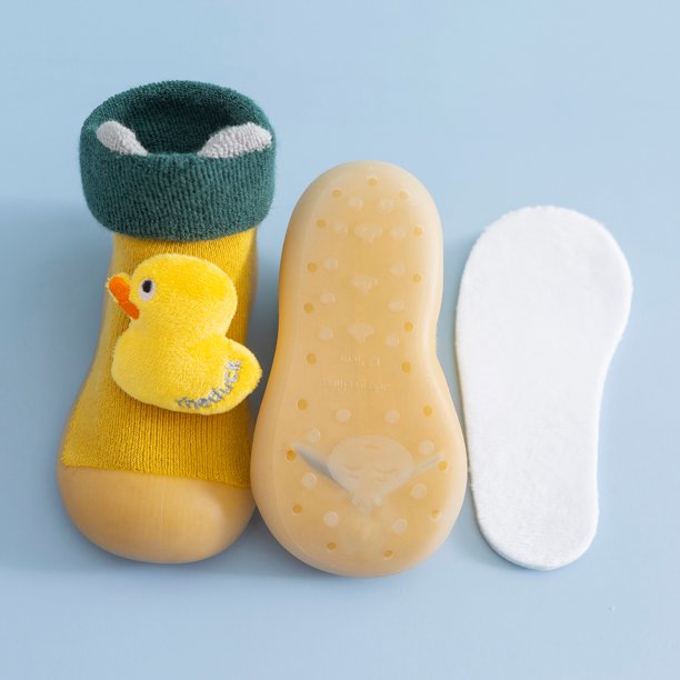 Baby Socks Kids Toddler Boys Girls Cartoon Warm Knit Soft Sole Rubber Shoes Sock Slipper Stocking