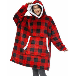 Fantaslook Wearable Blanket Hoodie for Women and Men, Oversized Sherpa Fleece Blanket Sweatshirt with Sleeves & Pocket