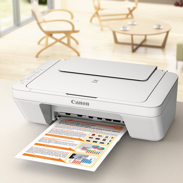 Canon PIXMA MG2522 Wired All-in-One Color Inkjet Printer [USB Cable Included], White