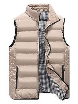 Mens Winter Warm Down Cotton Padded Sleeveless Jacket Vest Waistcoat Parka Tops