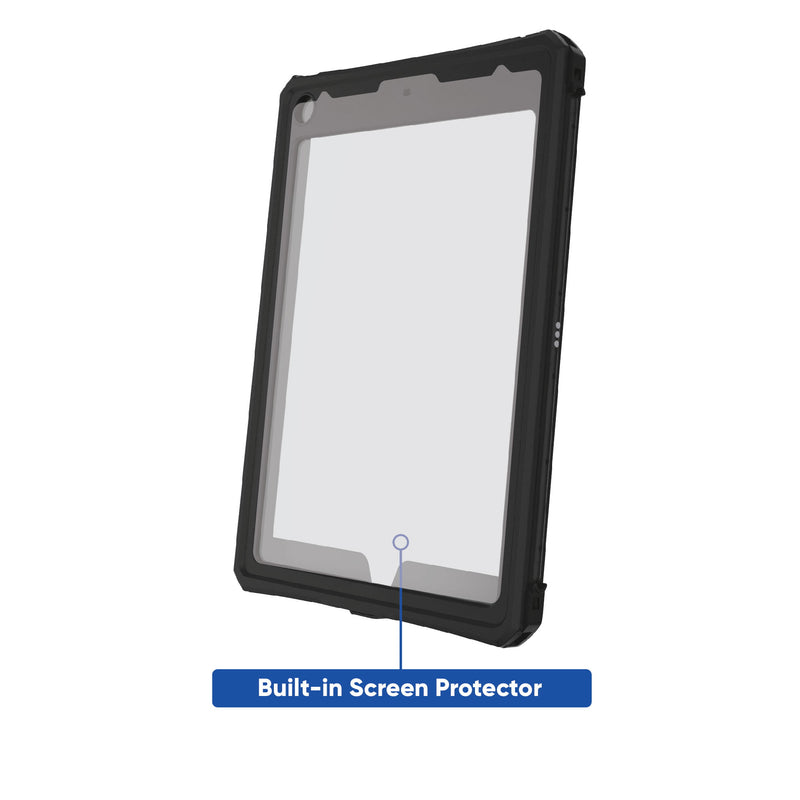 onn. Waterproof Tablet Case for 10.2'' Screen iPad 2019/2020/2021 (7th/8th/9th Gen) - Black