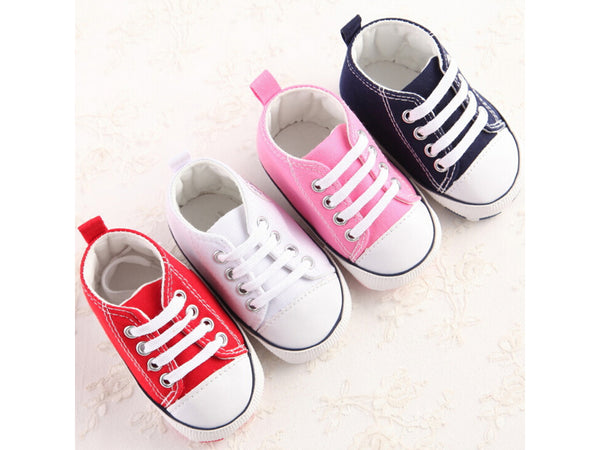 Unisex Baby Boys Girls Sneaker Soft Anti-Slip Sole Newborn Infant First Walkers Canvas Denim Shoes