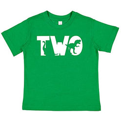 7 ate 9 Apparel 2nd Birthday Shirt for Boys Dinosaur 2 Year Old Boy Birthday Boy Dino Two T-Shirt Kids Gift Green