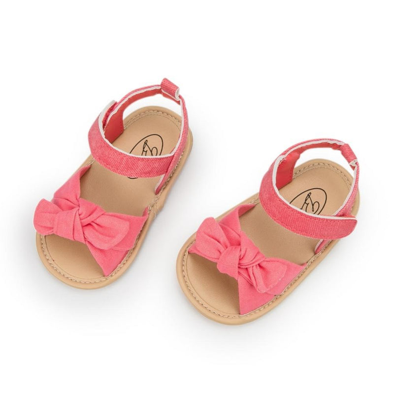 PROMOTION SALES!Summer Infant Baby Girl Sandals Casual Bowknot Beach Shoes Anti Slip Soft Sole Plaid Newborn Toddler Prewalker First Walking Shoes 0-18M
