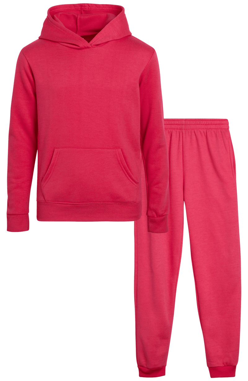 Real Love Girls' Jogger Set - 2 Piece Basic Fleece Pullover Hoodie and Sweatpants (7-16)
