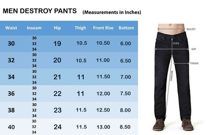 SKYLINEWEARS Men's Skinny Jeans Ripped Distressed Pants Slim Fit Stretch Biker Denim Jeans