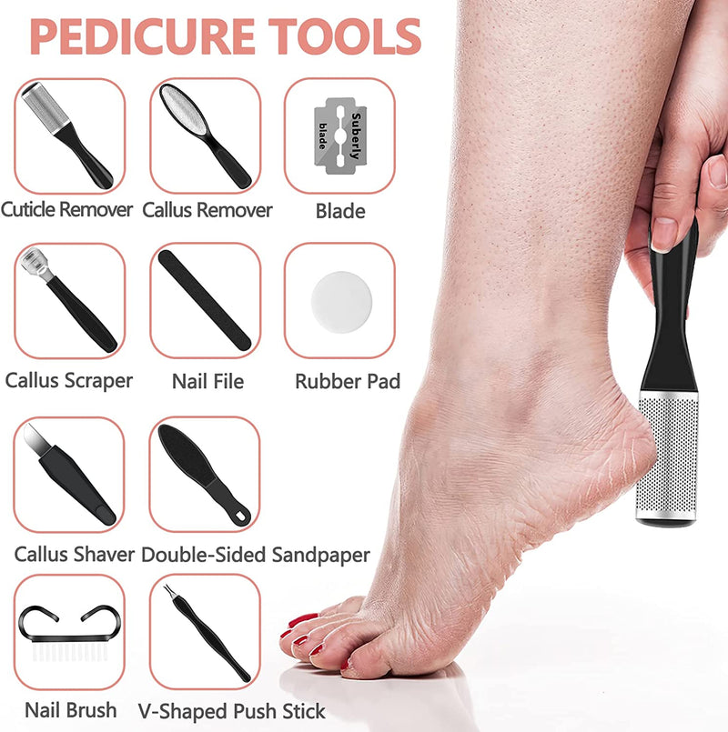 Electric Foot Callus Remover for Feet, Rechargeable Pedicure Tools Foot Care Feet File, Callus Remover Kit With 3 Roller Heads,2 Speed, Battery Display for Remove Cracked Heels Calluses and Hard Skin