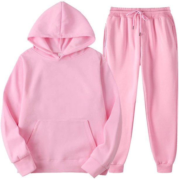 2PCS Outfits Men's and Women's Sports Tracksuits Long Sleeve Pullover Hoodies Sweatshirt and Sweatpants Fall Winter Suit