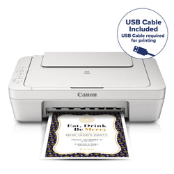 Canon PIXMA MG2522 Wired All-in-One Color Inkjet Printer [USB Cable Included], White