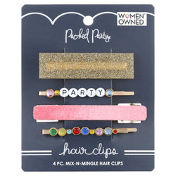 Packed Party Mix-N-Mingle Hair Clips, 4 Pieces