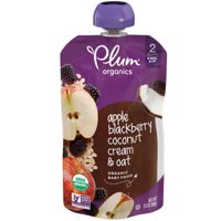 Plum Organics Stage 2 Organic Baby Food Pouch: Apple, Blackberry, Coconut Cream, Oat - 3.5 oz