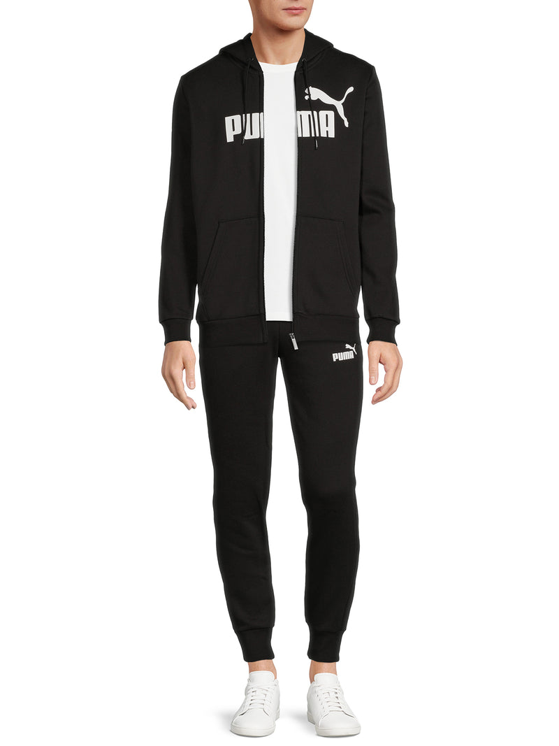 Puma Men's and Big Men's Essential Logo Full Zip Fleece Hoodie, Sizes up to XXL