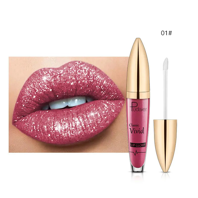 12-Color Lip Stain, Matte & Glitter & Shimmer Texture, Long Lasting Waterproof Liquid Lipstick, Diamond Shining Charming Lip Gloss