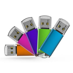 Kootion 5 Pack 32GB USB 2.0 Flash Drive Thumb Drives Memory Stick, 5 Mixed Colors: Blue, Purple, Pink, Green, Orange