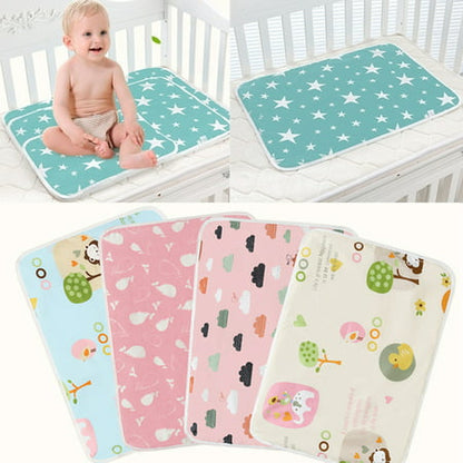 D-GROEE Printing Waterproof Diaper Changing Pad, Reusable Breathable Leak Proof Infant Mattress Pad Portable Travel Baby Changing Mat
