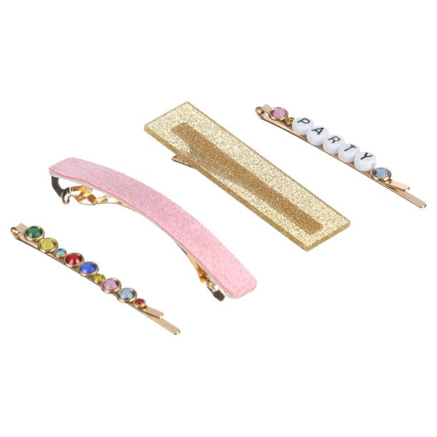 Packed Party Mix-N-Mingle Hair Clips, 4 Pieces