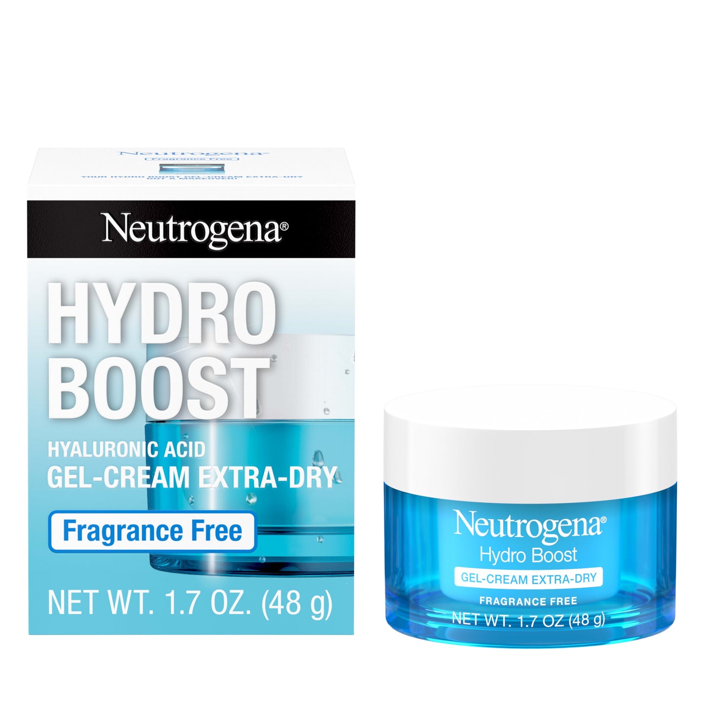 Neutrogena Hydro Boost Hyaluronic Acid Moisturizer, Dry Skin Care, 1.7 oz Face Cream