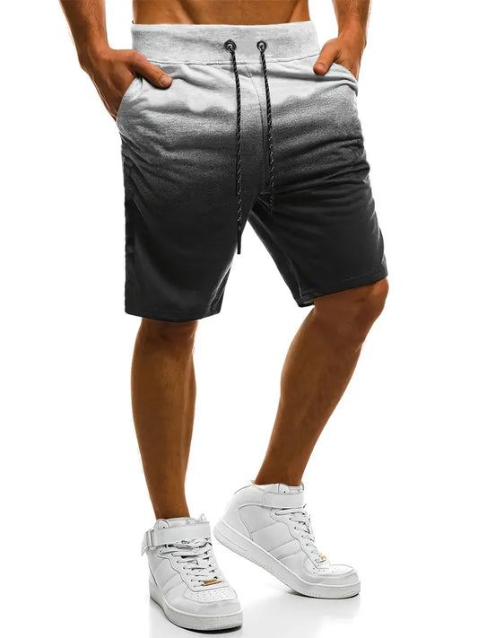 Mens Street Style Slightly Stretch Drawstring Shorts, Male Sweatpants For Summer Gym Workout Jogging