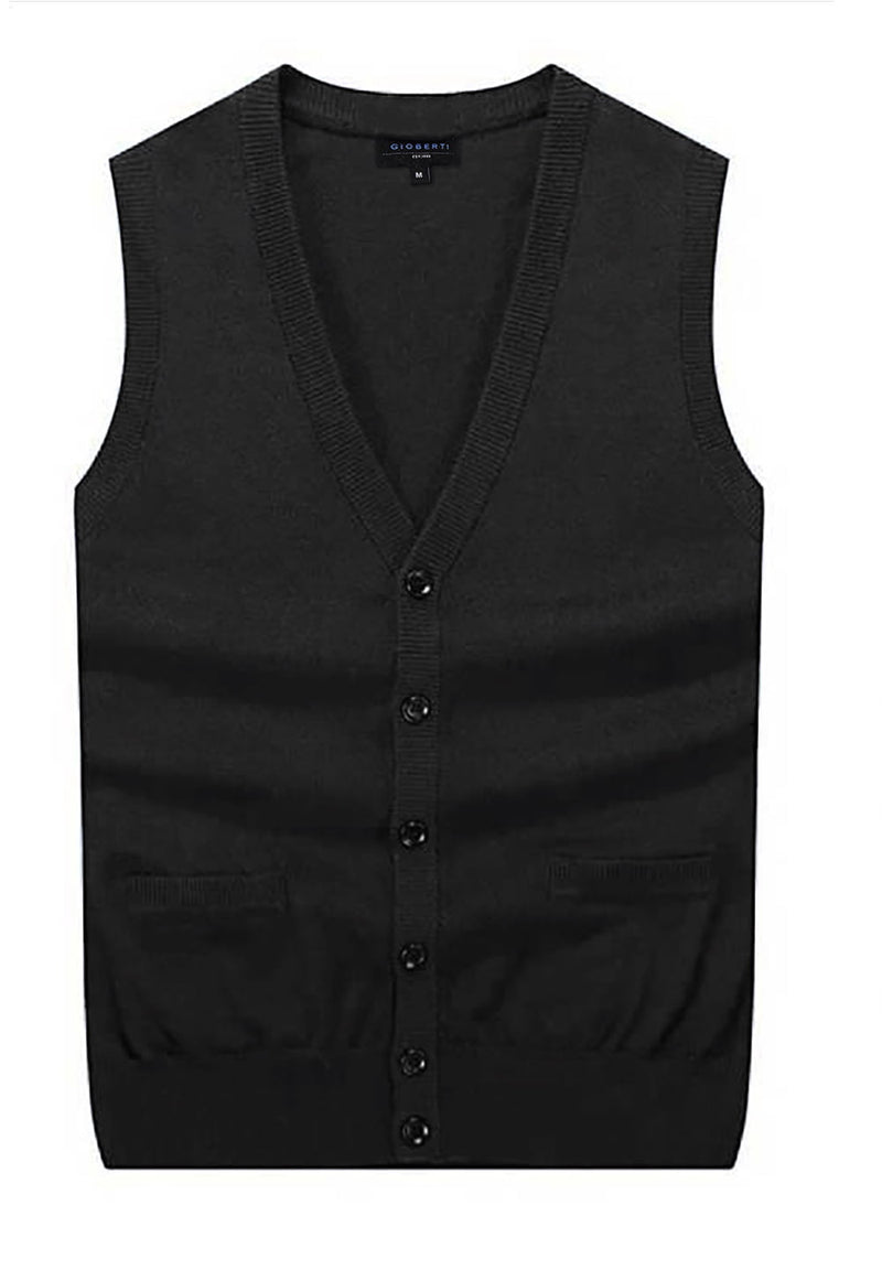 Gioberti Mens V-Neck Button Down Knitted Cardigan Vest